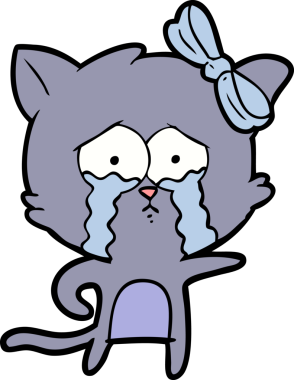 Bir insan tarafından çizilmiş çizgi film kedisi.