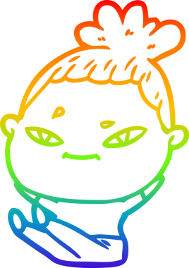 gökkuşağı gradyan çizimi bir insan tarafından çizilmiş bir karikatür kadın