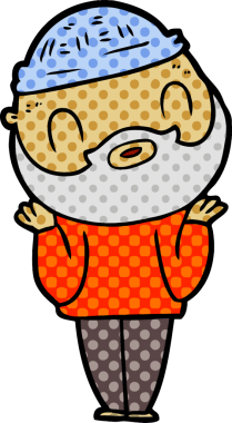 Bir insan tarafından çizilmiş sakallı bir adam.