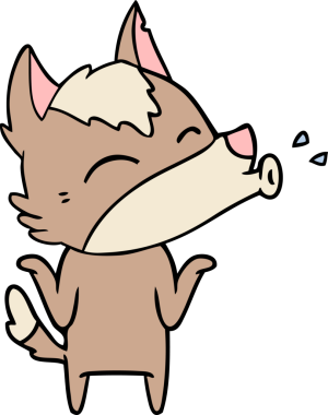 Bir insan tarafından çizilmiş uluyan kurt çizgi filmi.