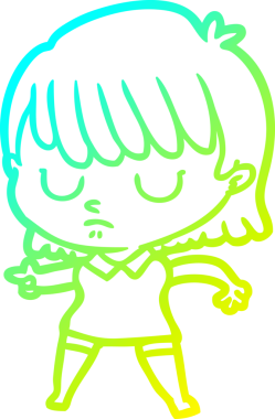 Bir insan tarafından çizilmiş bir karikatür kadın çizimi.