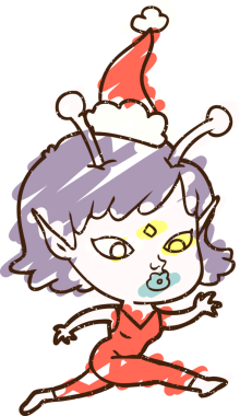 Bir insan tarafından çizilen Noel Uzaylı Tebeşiri