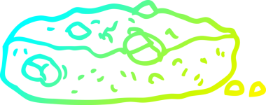 Bir insanın çizdiği çikolatalı kurabiyenin soğuk gradyan çizgisi.