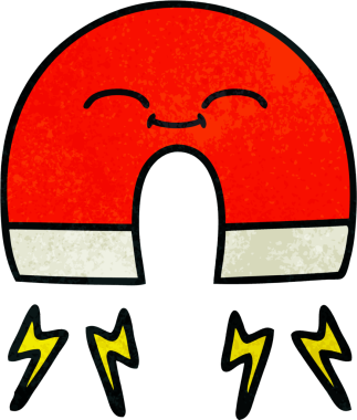 Bir insan tarafından çizilmiş mıknatısın grunge desen karikatürü