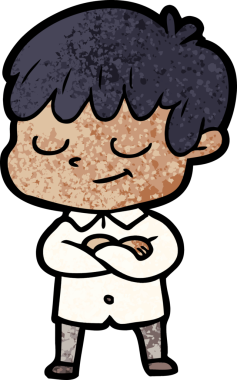 Bir insan tarafından çizilmiş mutlu çocuk çizgi filmi.