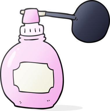 freehand drawn cartoon perfume bottle drawn by a human