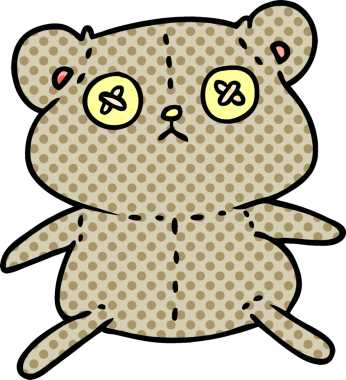 Bir insan tarafından çizilmiş, el yazısıyla çizilmiş şirin bir oyuncak ayı.