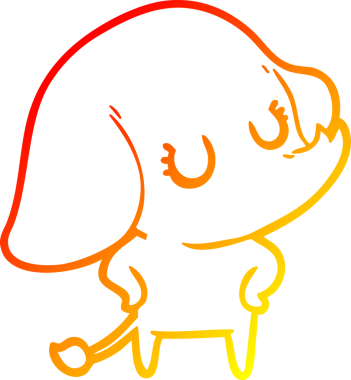 Bir insan tarafından çizilmiş şirin bir fil çizimi.