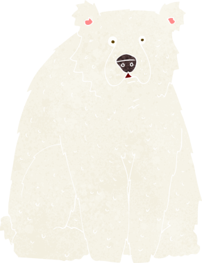 Bir insan tarafından çizilmiş komik kutup ayısı çizgi filmi.