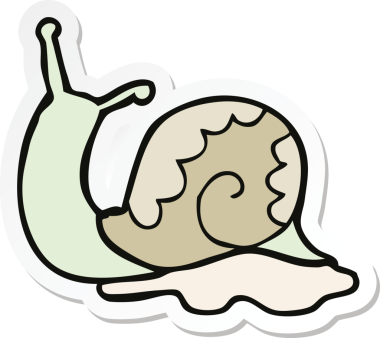 Bir insan tarafından çizilmiş bir salyangozun çıkartması.