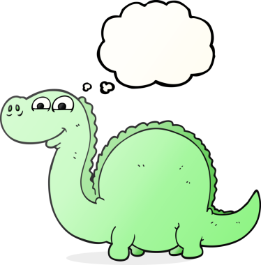 Bir insan tarafından çizilmiş serbest çizim baloncuk karikatür dinozor.