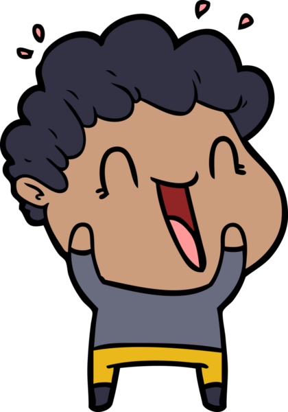 Bir insan tarafından çizilmiş mutlu bir adam.