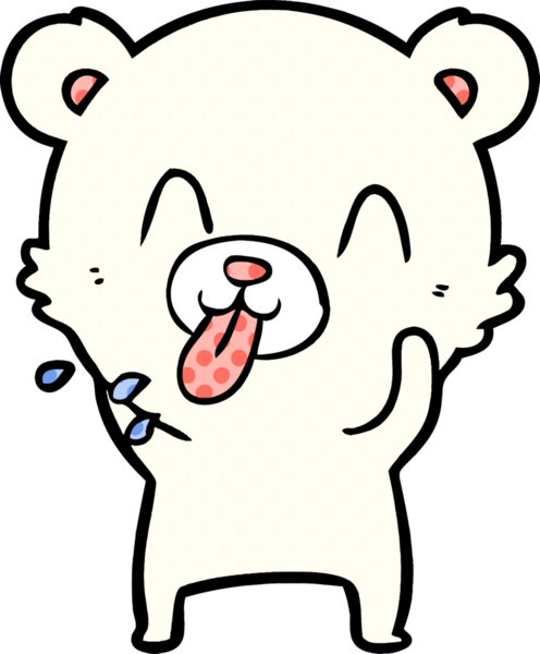 kaba karikatür kutup ayısının insan tarafından çizilmiş dili.