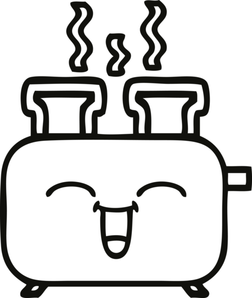 Bir insan tarafından çizilmiş bir tost makinesinin çizgi çizimi