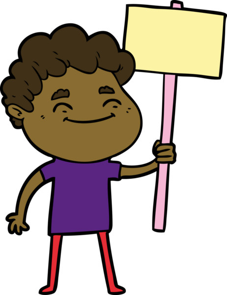 Bir insan tarafından çizilmiş çizgi film dostu bir adam.