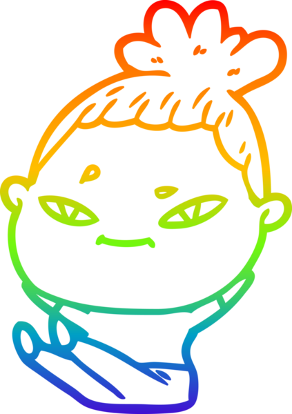 gökkuşağı gradyan çizimi bir insan tarafından çizilmiş bir karikatür kadın