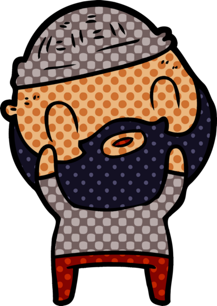 Bir insan tarafından çizilmiş sakallı bir adam.