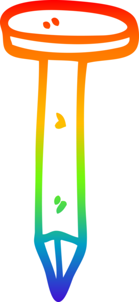 gökkuşağı gradyan çizgi çizimi bir insan tarafından çizilmiş pirinç çivi