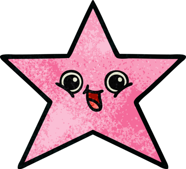 Bir insan tarafından çizilmiş yıldız balığının retro grunge deseni.