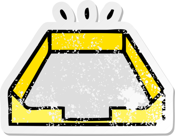 Bir insan tarafından çizilmiş karikatür boş tepsinin sıkıntılı çıkartması.