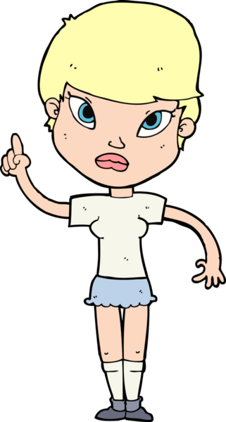 Bir insan tarafından çizilmiş bir fikri olan karikatür kadın.