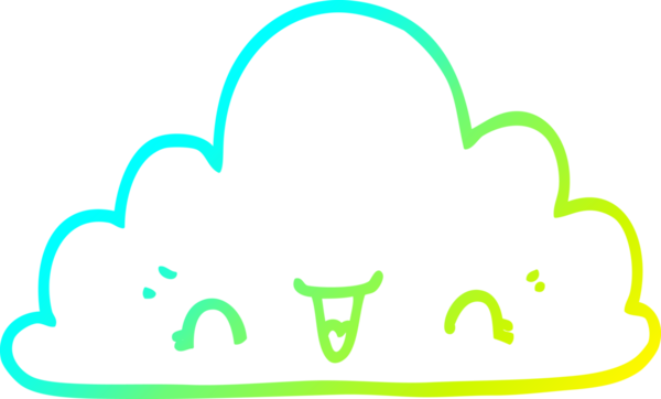 Bir insan tarafından çizilmiş soğuk bir çizgi film bulutunun çizimi.