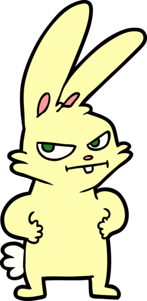 Bir insan tarafından çizilmiş çizgi film tavşanı