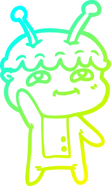 Bir insan tarafından çizilmiş soğuk çizgi film karakteri uzay adamı çizimi.