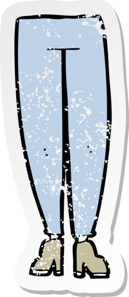 Bir insan tarafından çizilmiş bir kadın bacağının gerilimli çıkartması.