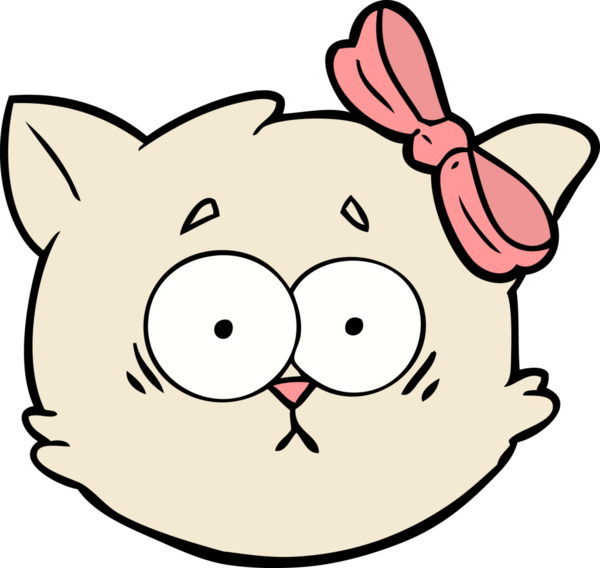 Bir insan tarafından çizilmiş endişeli bir kedi yüzü.