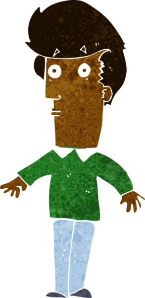 Çizgi film bir insan tarafından çizilmiş ürkmüş bir adam