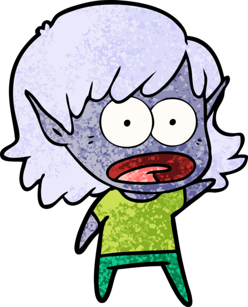 Bir insan tarafından çizilen elf kızı şok etti.