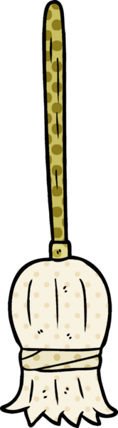 Bir insan tarafından çizilmiş bir süpürge.