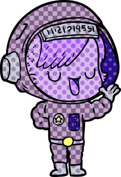 Bir insan tarafından çizilmiş astronot kadın.