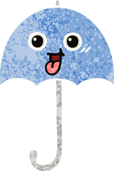 Bir insan tarafından çizilmiş bir şemsiyenin retro çizim tarzı karikatürü