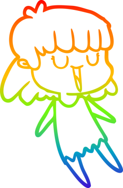 gökkuşağı gradyan çizimi bir insan tarafından çizilmiş bir karikatür kadın