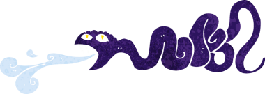 Bir insan tarafından çizilmiş çizgi film yılanı.