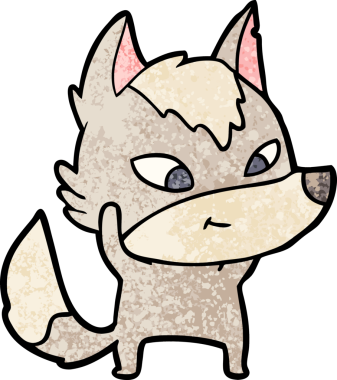 Bir insan tarafından çizilmiş dost canlısı bir kurt.