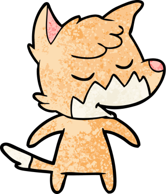 Bir insan tarafından çizilmiş dost canlısı çizgi film tilkisi