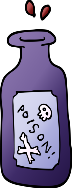 vector gradient illustration cartoon poison drawn by a human