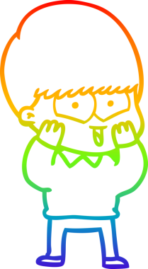 gökkuşağı gradyan çizgi çizimi bir insan tarafından çizilmiş mutlu bir çocuk