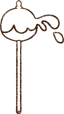 Bir insan tarafından çizilen lolipop kömürü çizimi