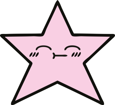 Bir insan tarafından çizilmiş yıldız balığı çizgi filmi.