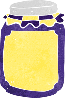 Bir insan tarafından çizilmiş reçel kavanozu.