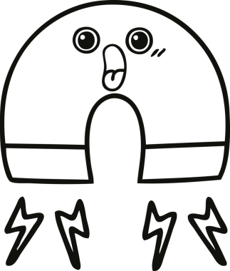 Bir insan tarafından çizilmiş mıknatıs çizimi