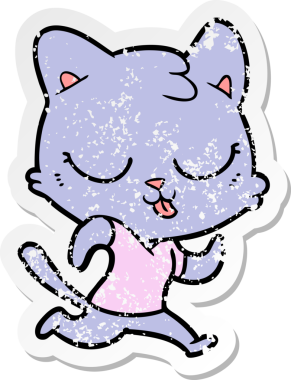 Bir insan tarafından çizilmiş karikatür bir kedinin sıkıntılı çıkartması.