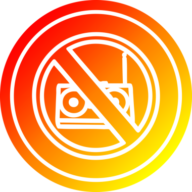 hiçbir müzik dairesel simgesi bir insan tarafından çizilmiş sıcak gradyan bitiş