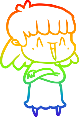 gökkuşağı gradyan çizimi bir insan tarafından çizilmiş bir karikatür kadın