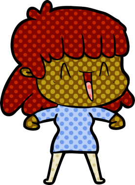 Bir insan tarafından çizilmiş karikatür kadın.