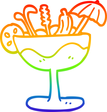 gökkuşağı gradyan çizgi çizimi bir insan tarafından çizilmiş bir karikatür kokteyli